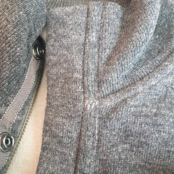 Banana Republic SZ M Heather Grey Full Zip Up Wool & Cotton Men's Sweater Jacket - Picture 16 of 16